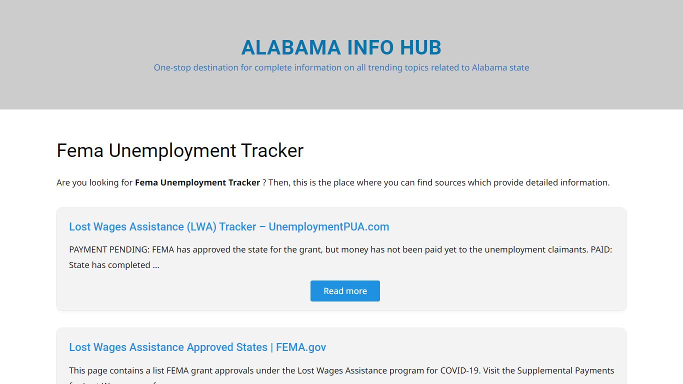 Fema Unemployment Tracker – Alabama Info Hub